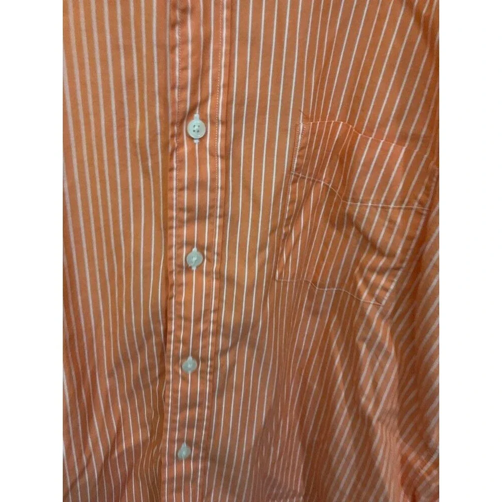 J.Crew Men's Orange Striped Button-Up Shirt